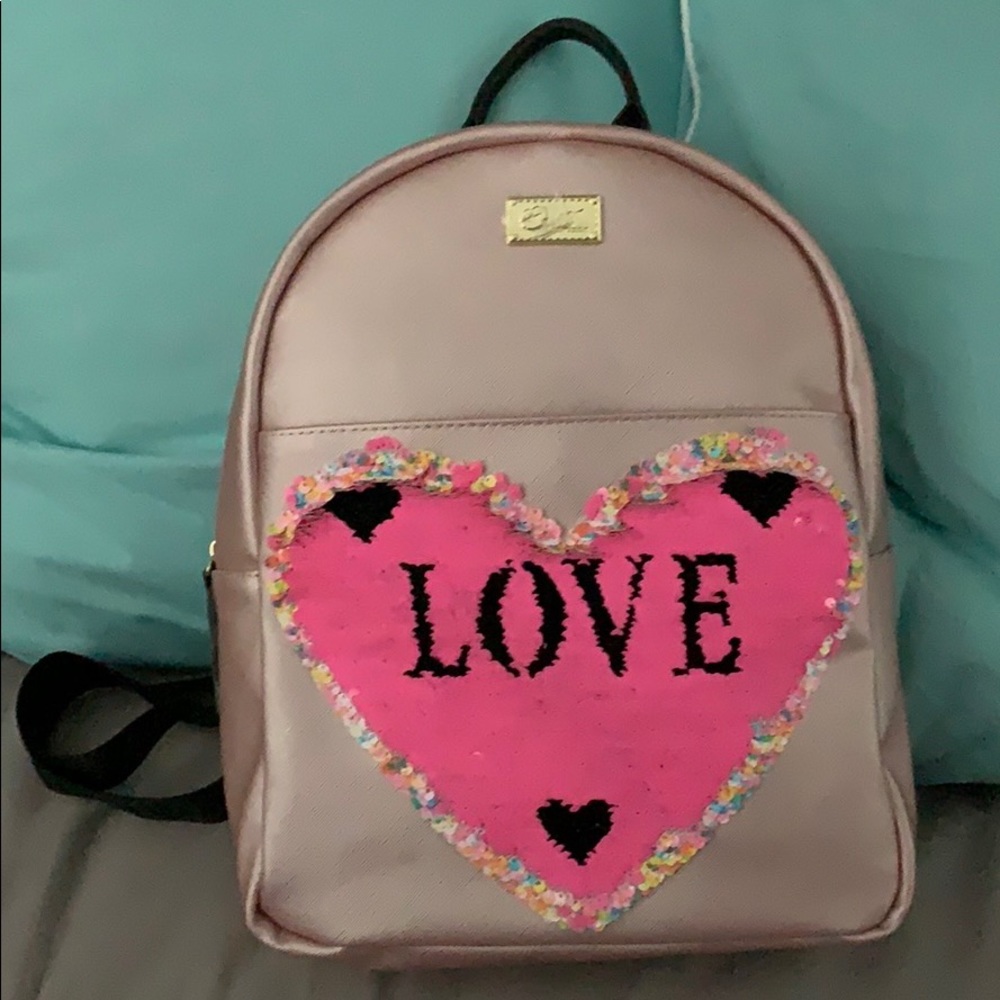 NWT Rose Gold Betsey Johnson backpack W/Sequin ❤️